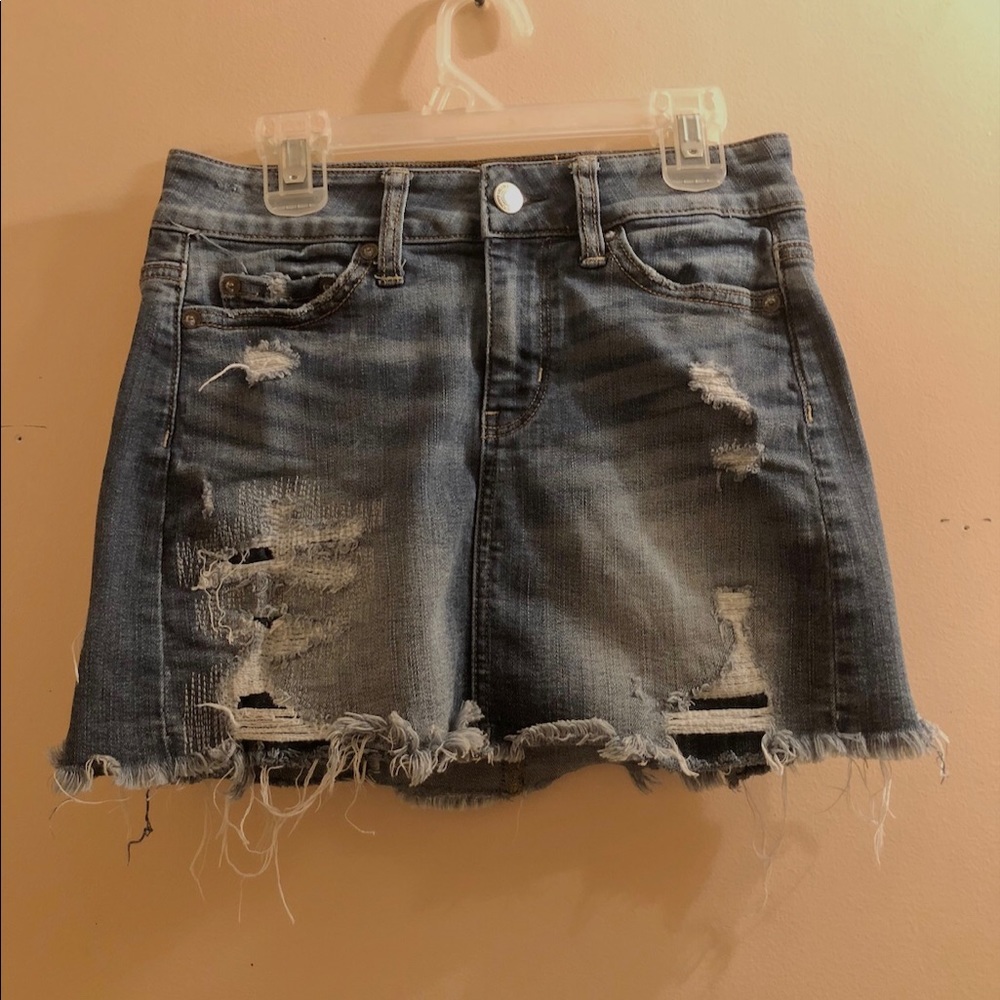 4 for $20 ripped denim skirt